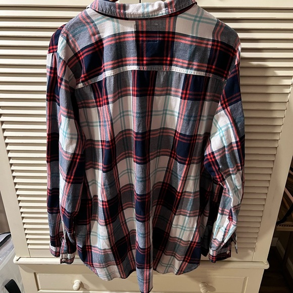 Old Navy Women’s Plaid Shirt - Red and Blue - Picture 3 of 3